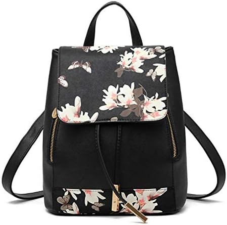 Pahajim Backpack Womens Small PU Leather Rucksack Bags Mini Fashion Back Pack Ladies Backpack Handbags Stylish Anti-Theft Waterproof Casual Daypack for School Travel (black)