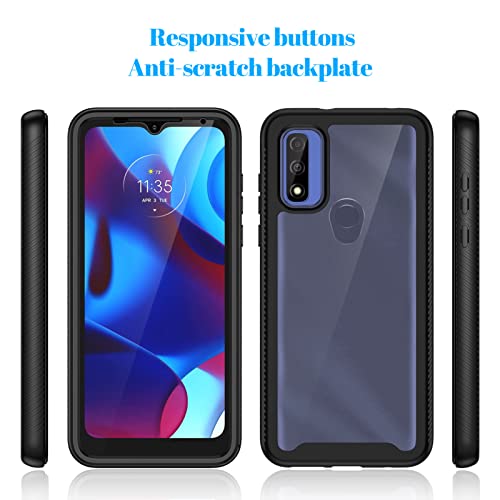Seacosmo Designed For Moto G Pure Case, Full Body Shockproof Cover [With Built-In Screen Protector] Slim Lightweight Heavy Duty Fit Protective Phone Case For Motorola Moto G Pure 6.5 Inch, Black&Clear #TOP3