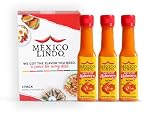 Mexico Lindo Red Habanero Hot Sauce – Hot Mexican Sauce, Spicy Pepper Condiment, 5 fl oz Bottles (Pack of 3)
