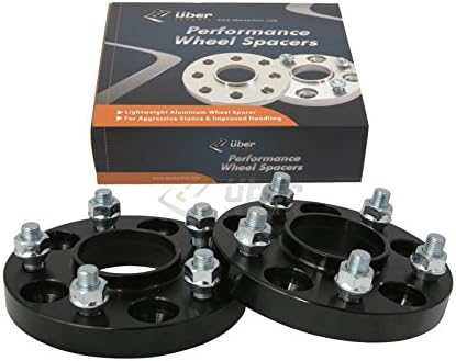20mm (3/4") 5x4.5 UberTechnic Black Hubcentric Wheel Spacers for Ford Lincoln Mustang Edge Crown Victoria Bronco Ranger Explorer Town Car Mountaineer Aviator Edge Mark 7(1/2" Studs & 70.5mm bore)