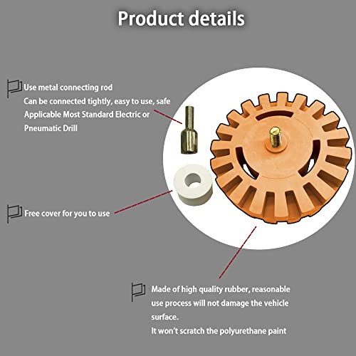 Jsorum Decal Remover Eraser Wheel, 4 Inch Rubber Wheel Sticker Remover With Drill Adaptor, Adhesive, Pinstripe, Sticker, Vinyl Removal Tool Set For Cars, Boats, Rv, Motorcycles #TOP4