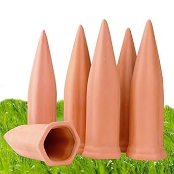 Plant Watering Devices 6 Pack Terracotta Vacation Plant Waterer Wine Bottle Watering Stakes Slow Release Plant Watering Spikes Self Watering Devices for Indoor Outdoor Plants