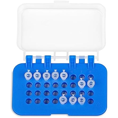 32-Place PCR Tube Rack, Holds 0.2 mL Tubes, Blue (Pack of 10)