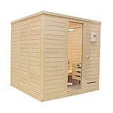 massivholzsauna  Arend Saari II Massivholzsauna 194 x 194/205 cm Saunakabine Finnische Sauna