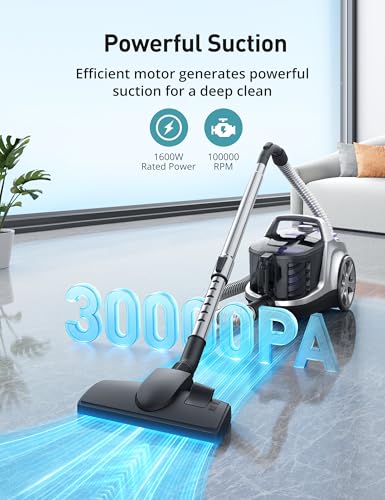 Aspiron Canister Vacuum Cleaner, 40Kpa Bagless Vacuum Cleaners β image 2