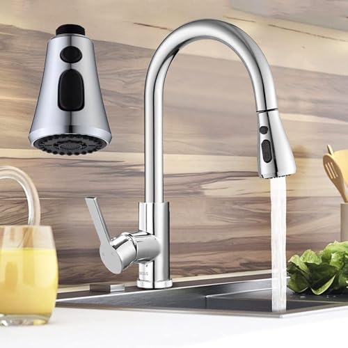 Cuisine Robinets Douchette,3 Modes Embout Robinet Cuisine Avec Aerateur,Mitigeur Evier Cuisine,Adaptateur Robinet Universal Orientable,Pommeau de Douche,Etractable Mitigeur Cuisine Universel – vue 5
