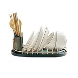 Qulable Dish Rack Drainer with Removable Tray Mini Sink Dish Strainers Drying Rack Drainers Tablewar