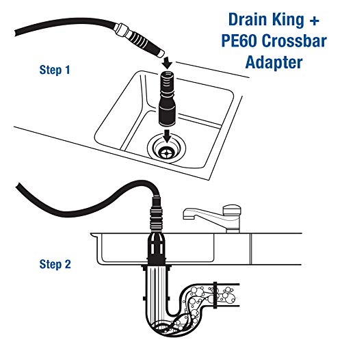 Drain King VIP2 Drain Unclogging Kit With Kitchen Sink Crossbar Adapter, 1.5 to 3 Inch by Drain King - Image 6