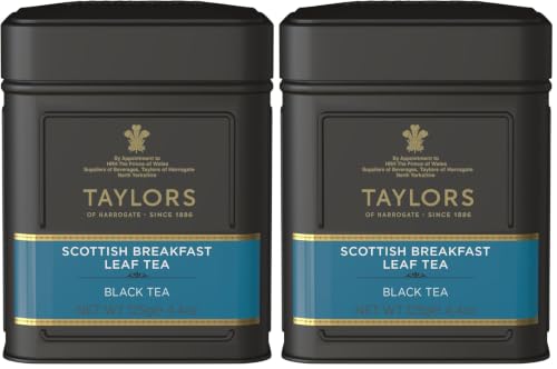 Image of Taylors of Harrogate Scottish Breakfast Loose Leaf, 4.41 Ounce Tin (Pack of 2)