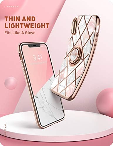 i-Blason Cosmo Snap Case Designed for iPhone Xs Max (2018 Release), Slim with Built-in 360° Rotatable Ring Holder Kickstand Supports Car Mount (Marble)