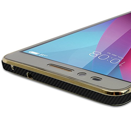 Skinomi Black Carbon Fiber Full Body Skin Compatible With Huawei Honor 5X (Full Coverage) Techskin With Anti-Bubble Clear Film Screen Protector #TOP3