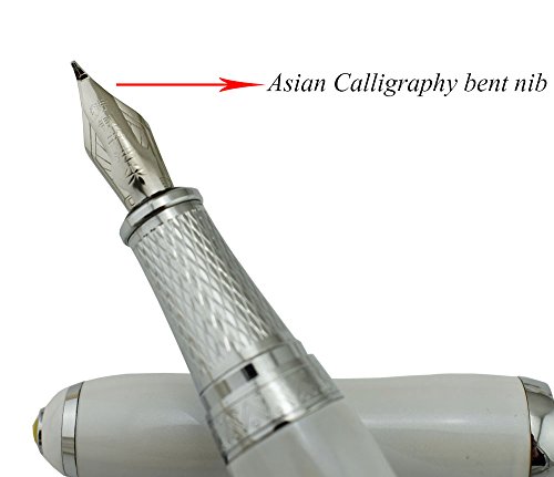 Duke Fude Nib Fountain Pen Medium To Broad Nature Mother Pearl On Cap With Pen Pouch Sketching Art Drawing Signature Calligraphy Pen Case Set #TOP1