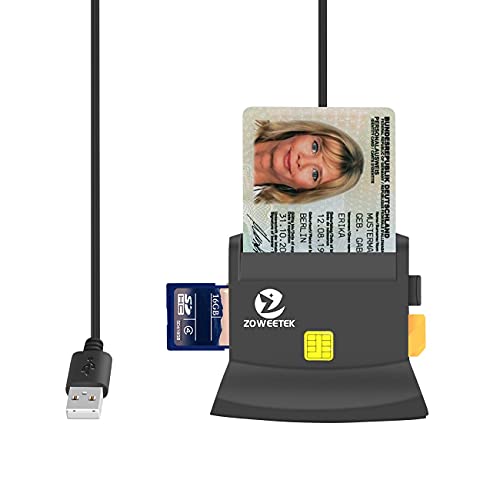 Zoweetek Multi-Function CAC Card Reader, Can Read DOD Military Common Access Smart Card, ID Card, SD, SDHC, SDXC, Micro SD/T-Flash, MMC, Micro SDHC, Micro SDXC and SIM - Thumbnail 7