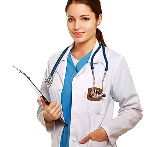 Odowalker 6Pcs Leather Pocket Protector Durable Pencil Pouch Handmade Pen Holder For Shirt Pockets, Lab Coats, Office & Work Essentials #TOP3