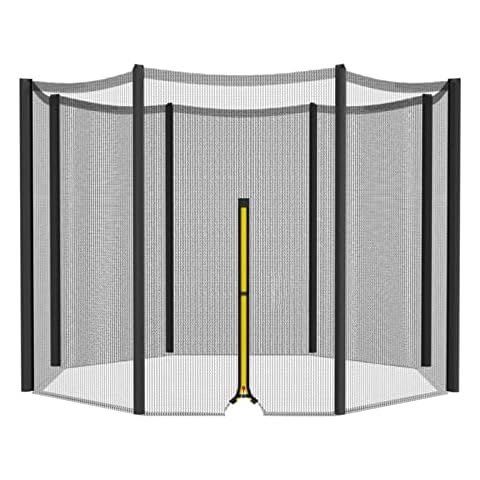 4/4.6/6/8/10/12/13/14/16FT Trampoline Protective Net, Replacement Trampoline Safety Net, UV Resistant, Anti-tear, Fits for Most Outdoor Garden Trampoline ( Color : Black , Size : 396cm-8Poles-13ft ) Cover