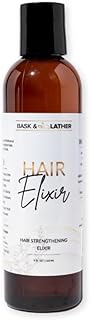BASK & LATHER Elixir Hair Strengthening Oil, Jamaican Black Castor Oil, For Volume, Thickness, Detangle, De Frizz, Conditions New Hair Growth, 4 fl oz