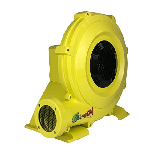 Zoom 1 HP Inflatable Bounce House Blower Air Pump Fan, W4L 750 Watt Residential Inflatable Blower for Bounce Houses, Combos, and Advertising Inflatables, Energy Efficient and Compact for Home Use