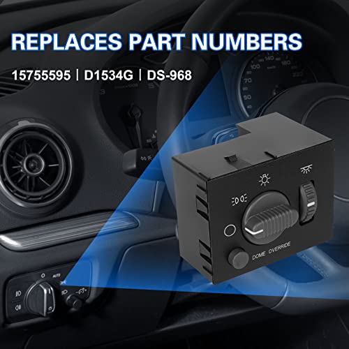 15755595 Headlight Switch Replacement For 1999-2002 Chevy Silverado Avalanche Suburban & Gmc Sierra Yukon, Headlamp Dimmer Switch Replace# D1534G Ds-968 #TOP2