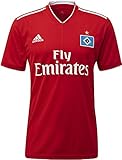 hsv away trikot 18/19 Gerippter V-Ausschnitt. adidas Herren Hamburger SV Away Kurzarm Trikot, Scarlet/White, M