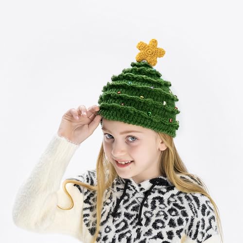 Parents Kids Christmas Tree Hat Winter Student Outdoor Cycling Skiing Climbing Hat Cold Weather Keep Warm4