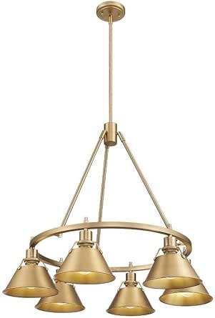 Golden Lighting 3306-6 BCB-BCB Orwell - 6 Light Chandelier-20.38 Inches Tall and 29 Inches Wide, Finish Color: Brushed Champagne Bronze, Shade Color: Brushed Champagne Bronze