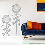 Giant Sunflower Wall Art Stencil – Floral Stencils for Walls – Flower Stencil Designs – Reusable Stencil for Painting Walls – Try Stencil Instead of Wallpaper and Save Lots on Room Makeover (Medium)