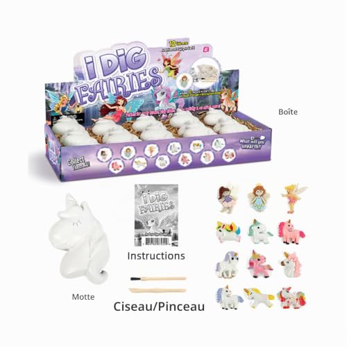 Byncceh Kit de Fouille Magique pour Enfants – 12 Surprises avec Figurines de Licorne et de Fée – Jeu de Fouille Créatif pour Enfants 6+ Ans – Cadeau Éducatif d’Archéologie – vue 2