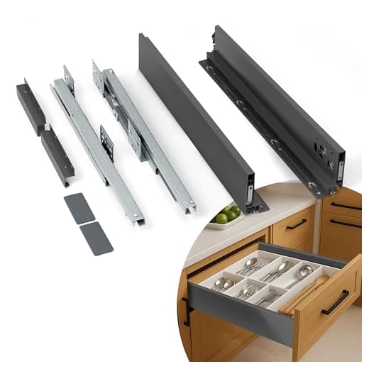 Plantex Tandem Box Drawer for Kitchen/Soft Close Tandem Box for Modular Kitchen/Tandem Basket/Load Capacity Upto 45 Kg - (Grey - 84 x 500mm) (Height-4