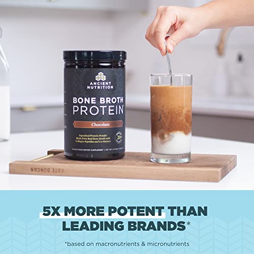 Ancient Nutrition Bone Broth Protein Powder, Chocolate, 40 Servings + Bone Broth Protein Powder, Vanilla, 40 Servings #TOP5