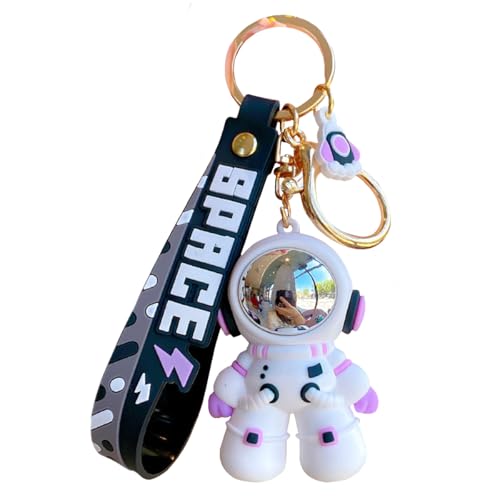 JTMY Cool Universe Astronaut Pilot Keychain Cute Purple Outer Space