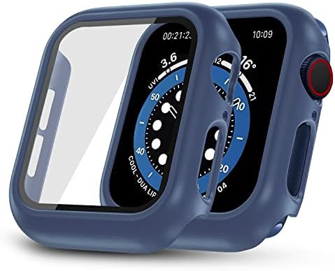 ONMROAD Compatible with Blue Apple Watch Case 44mm Series 6 SE Series 5  Series 4 with Screen Protector, High Sensitive Tempered Glass and PC  Protective Cover for iwatch: Smartwatch Replacement Bands: Amazon.com.au