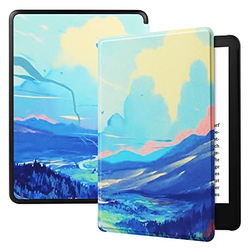 ruifengsheng Étui fin pour Kindle Paperwhite 11ème génération (6,8", version 2021), avec fonction veille/réveil automatique (montagne) Cover