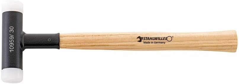 Stahlwille 70190130 Dead Blow Hammer with Interchangeable Heads and Hickory Handle Perfect for Automotive, Metal Forming, Woodworking, d.30 mm 460 g