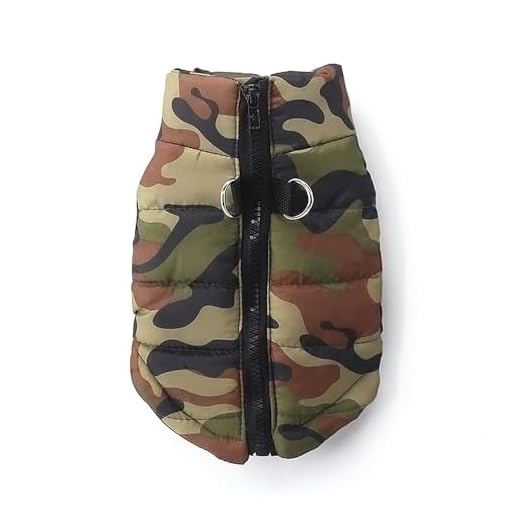 Voarge Jacket Chihuahua Veste d'hiver chaude avec fermeture éclair pour petit chien avec fermeture éclair Taille XS Camouflage