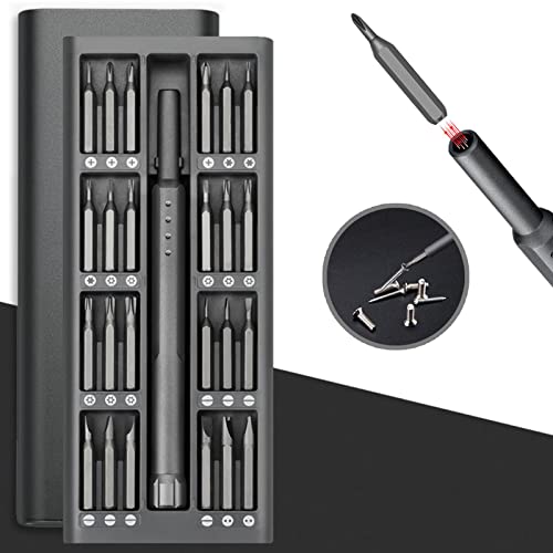 Prettyia Kit de chave de fenda de precisão 48 em 1 com estojo de armazenamento magnético bit de aço