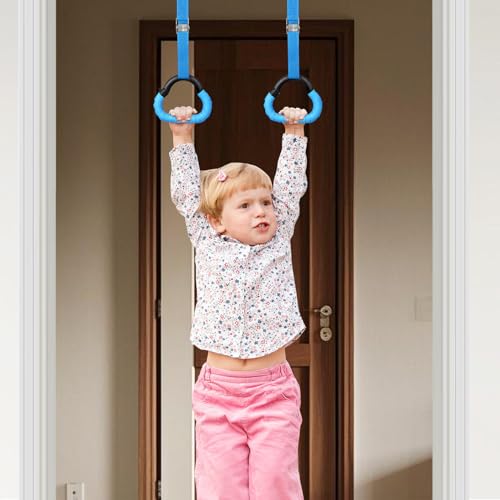 Set Ajustable de Anillas Gimnásticas con Correas de 1m, Azul miniatura 5