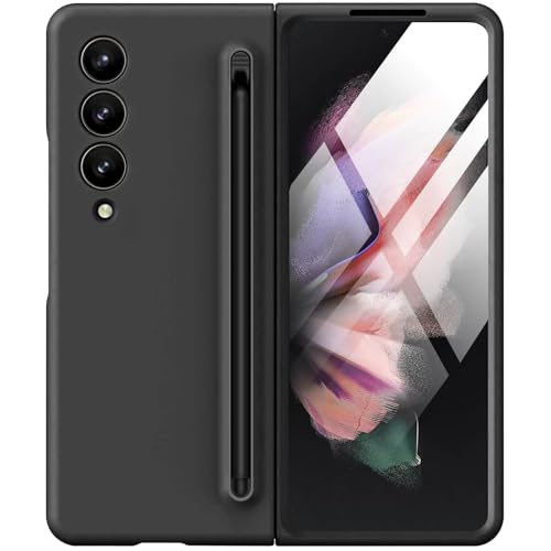 Giyer for Samsung Galaxy Z Fold 3 Case with S Pen and Built-in Screen Protector, Compatible with MagSafe Wireless Charging Full-Body Shockproof Protective Cover for Samsung Z Fold 3 5g Shell (Black)