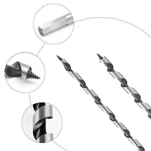 Ultra Long Wood Auger Drill Bit 6mm/8mm*230mm Hex Shank for Wood, Block, Brick, Tile and Plastic (2PCS) 3 Ultra Long Wood Auger Drill Bit 6mm/8mm*230mm Hex Shank for Wood, Block, Brick, Tile and Plastic (2PCS) - Image 3
