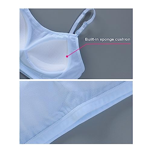 Katutude Pacote com 4 sutiãs de treinamento para meninas, sem fio, de algodão, sutiã esportivo com a