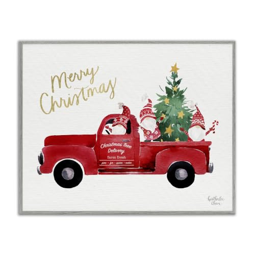 Merry Christmas Red Truck Santa, 24 x 30 Inch Framed Giclée Print