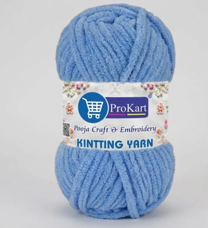 Image of ProKart Premium Blankie Wool,| Blanket Thick /Mottu Yarn Ball Suitable for Hand Knitting and Crocheting for Baby, Adult, Blankets (Aqua Blue, 100gms x 1 Pack)