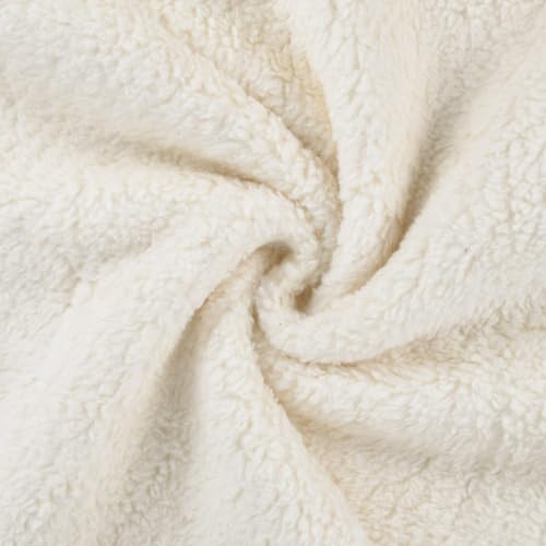 Tissu polaire Sherpa en coton au mètre écru pour couverture bébé et veste