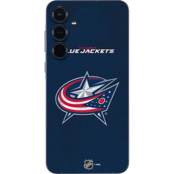 Skinit Decal Phone Skin Compatible with Galaxy A36 5G - Officially Licensed NHL Columbus Blue Jackets Distressed Design