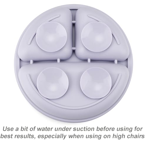 PandaEar 3 Pack Toddler Plates, Silicone Divided Suction Plate for Babies, BPA-Free 100% Food-Grade Silicone Unbreakable Baby Plate (Pink/Purple/Blue) by PandaEar - Image 5