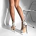 onlymakerheels Stiletto High Heel Platform Peep Open Toe Ankle Strap Sandals White size6
