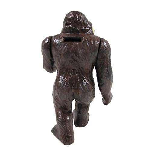 Treasure Gurus Vintage Cast Iron Bigfoot Coin Piggy Bank Sasquatch Statue Antique Big Foot Gift Home Decor #TOP3