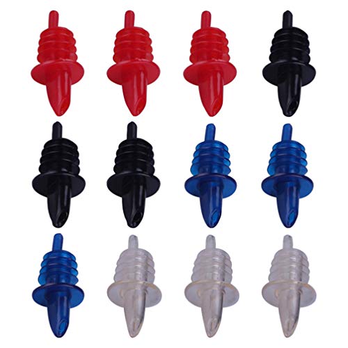 Hemoton 12 frascos de plástico de licor FreeFlow Spirit para coquetel de vinho para bar