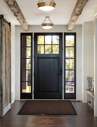 Door Mat Heavy Duty Outdoor Indoor Doormat Low Profile Front Door Mat Large 31x47 inch Brown Entrance Welcome Mats Easy Clean Patio Entrance Mat Waterproof Anti-Skid Rubber Backing