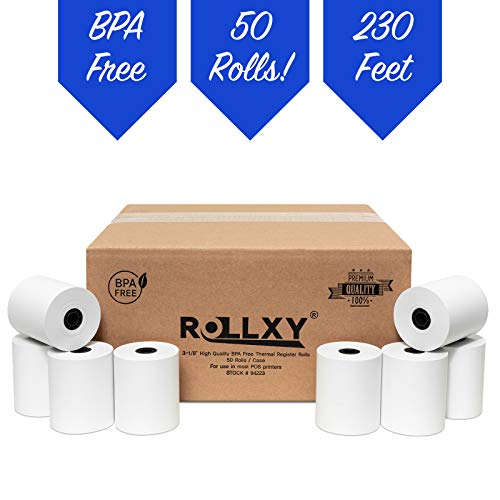 3 1/8 x 230 Thermal Paper Receipt Rolls (50 GSM - Solid Core) Fits All POS Cash Registers Printers, Clover Square Stations, Star Micronics SCP700, TSP100 BPA Free - Premium Grade (50 Rolls) - Thumbnail 5