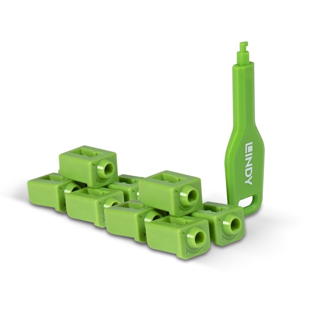 LINDY SFP - Serrature per Porte (10 Pezzi) con Chiave, Colore: Verde